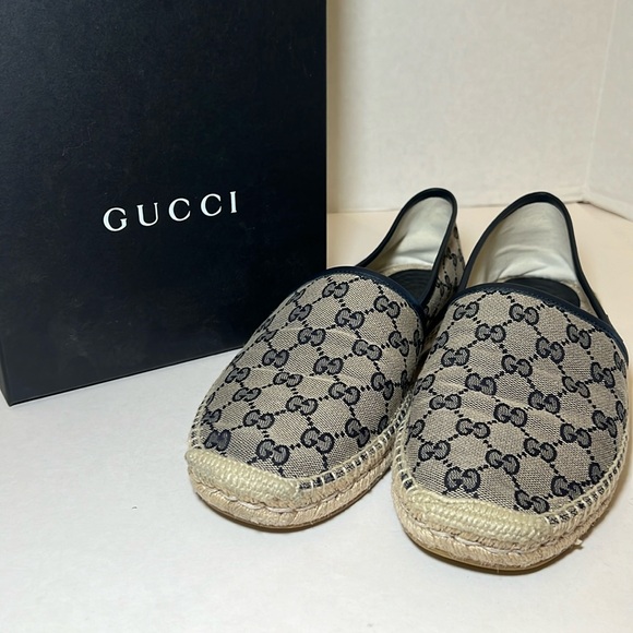 Men’s Gucci, GG Canvas & Leather Espadrille men’s size 10 - Picture 1 of 8